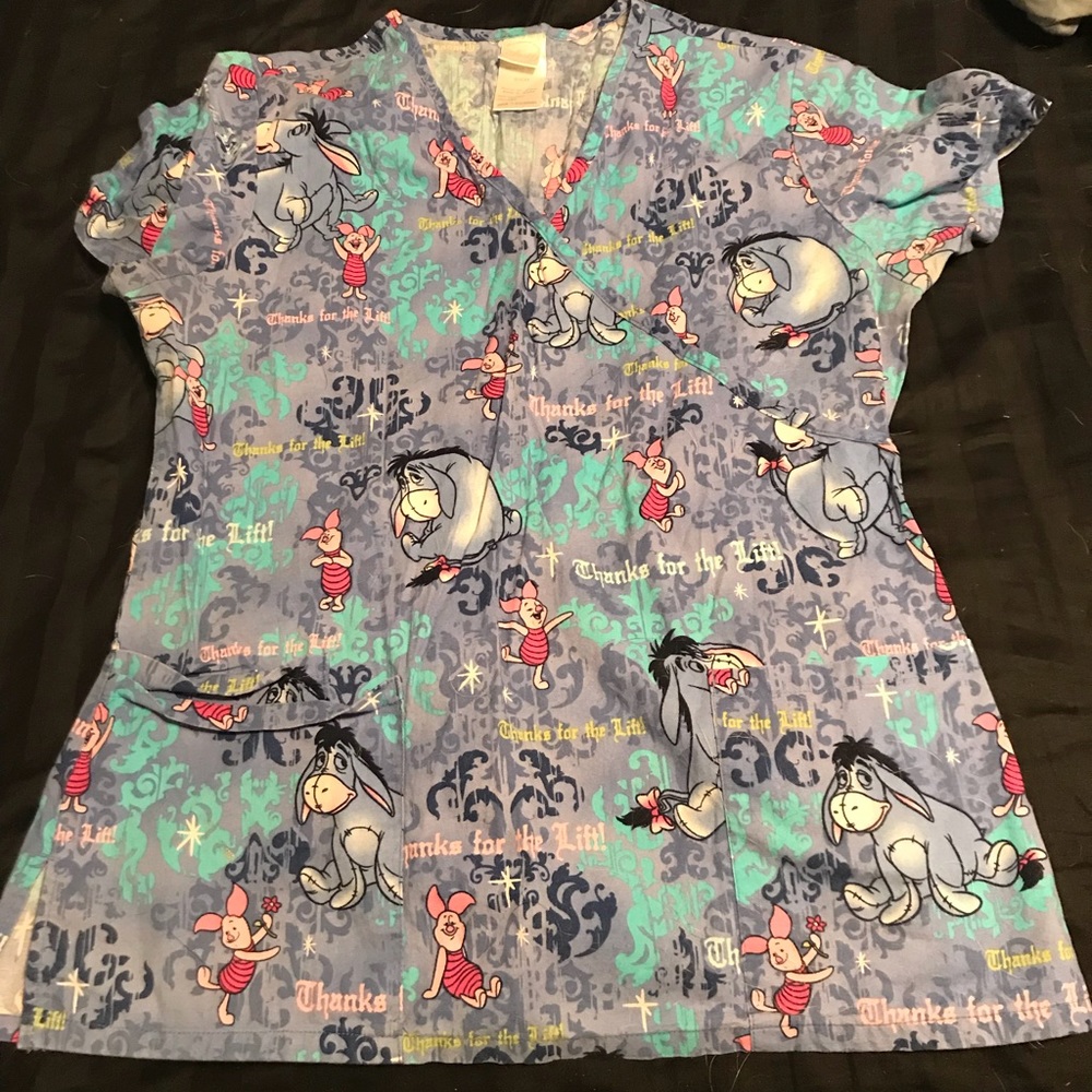 Eyeore and Piglet Scrub Top